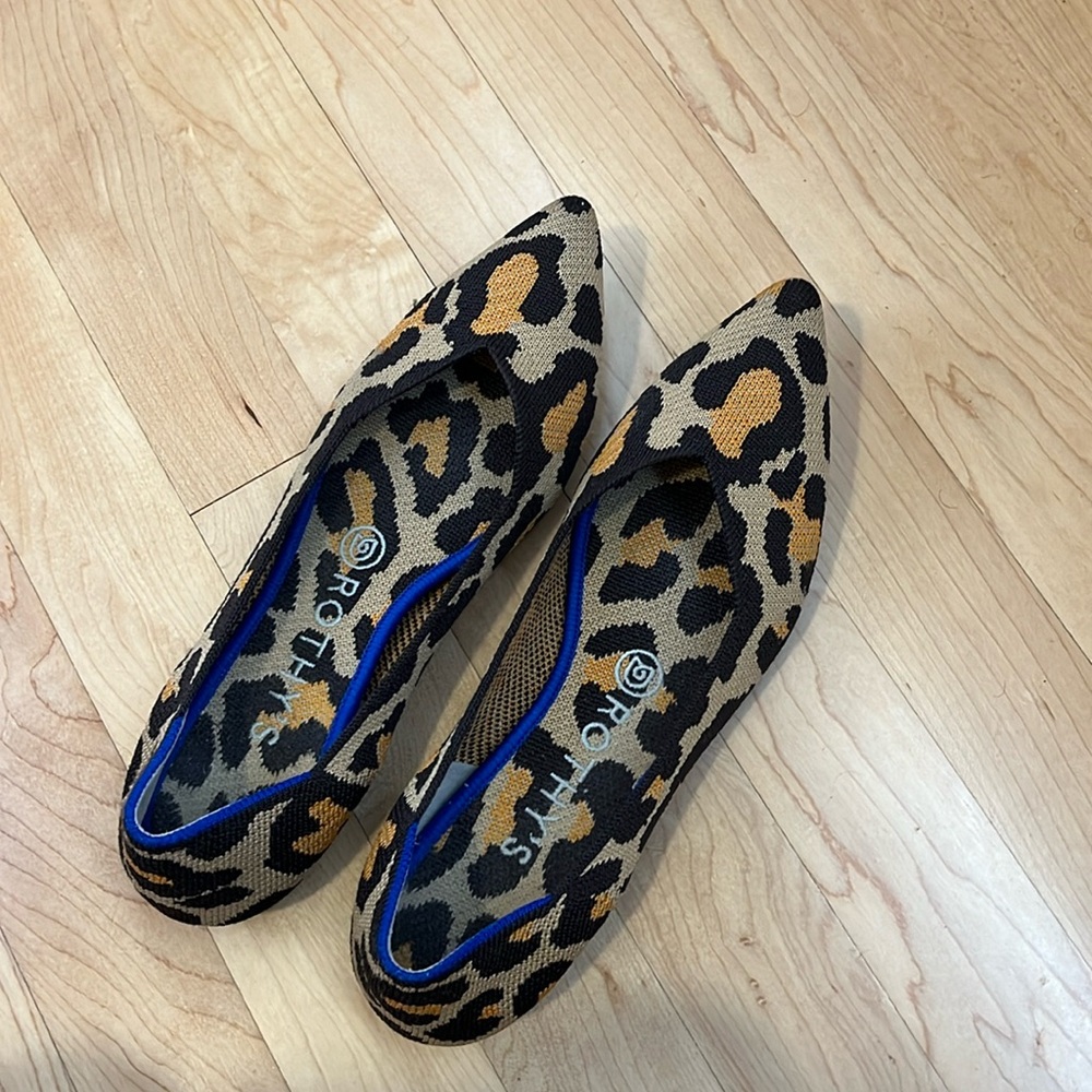 Rothy’s leopard point flats. Size 8/7.5